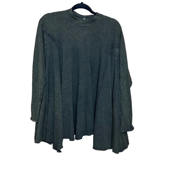 Altar’d State Distressed Green Long Sleeve Oversized Tunic High Neck Women’s Sm - Picture 1 of 5